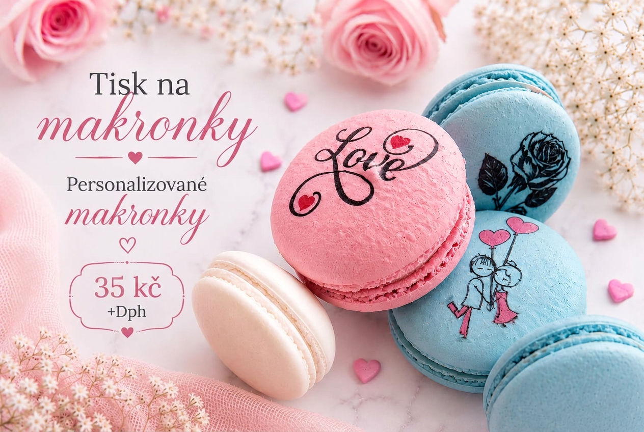 Personalizované makronky s potiskem